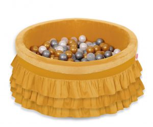 Ball-pit with frills with balls 200pcs - honey yellow